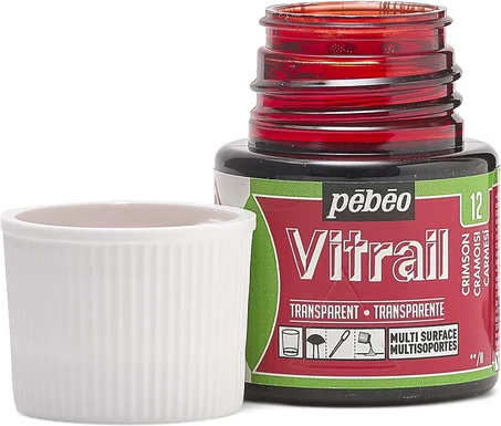 Peinture Vitrail Transparent 45ml PEBEO - Cramoisi