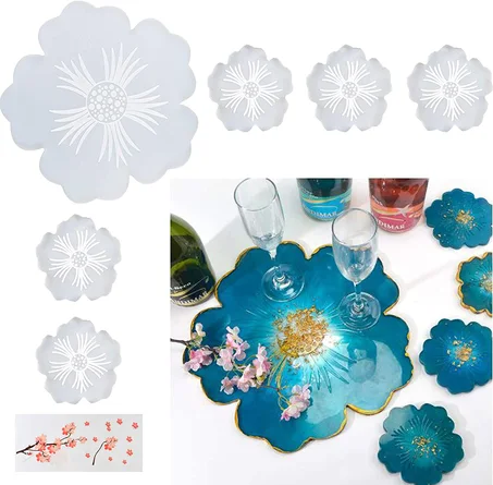 Moule de Silicone - Ensemble de 4 Moules Flower Coaster