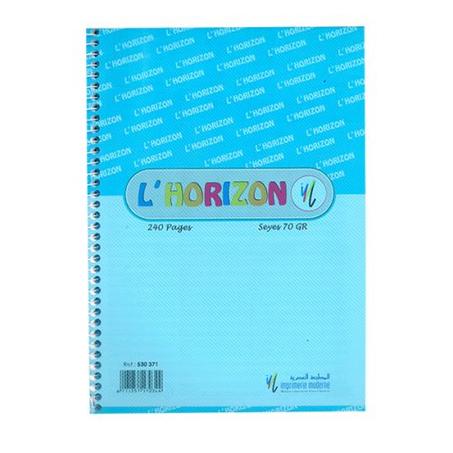 Cahier Spirale A4 Seyes 70Gr 140 Pages Plastifie L'HORIZON