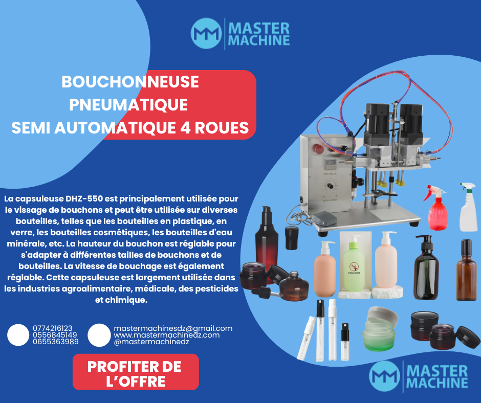BOUCHONNEUSE SEMI AUTOMATIQUE 4 ROUES