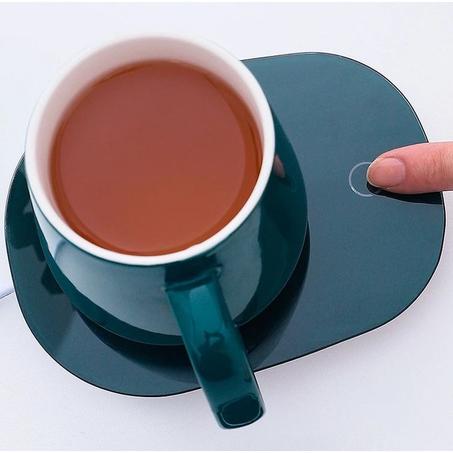 Mug céramique avec chauffe tasse-vert