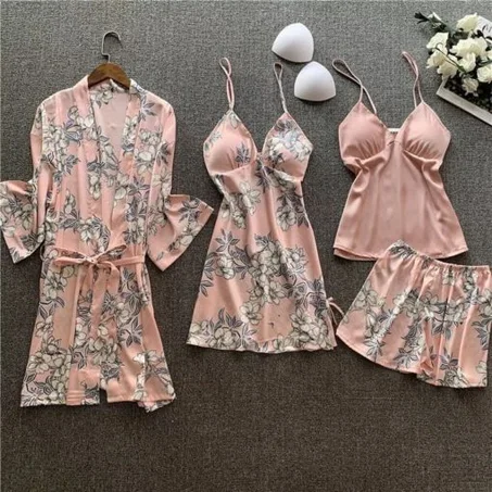 Ensemble de nuit en soie d’été pour dames