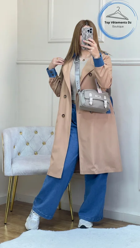 trenchcoat imprimable en jeans avec doublure