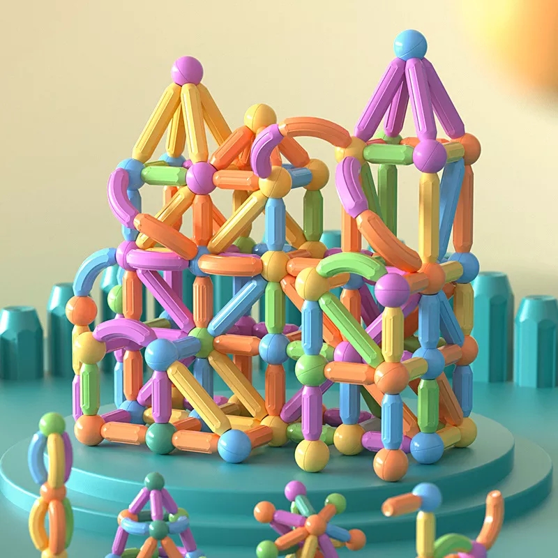 مجموعة مكعبات مغناطسية تعليمية للأطفال للتعلم المبكر وتطوير المهارات Magnetic Sticks