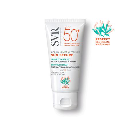 Ecran   SVR Sun Secure Ecran Solaire Minéral Teinté Peaux Normales à Mixtes SPF50+واقي الشمس المعدني الملون العادي إلى البشرة المختلطة SPF 50+ Sun Secure من