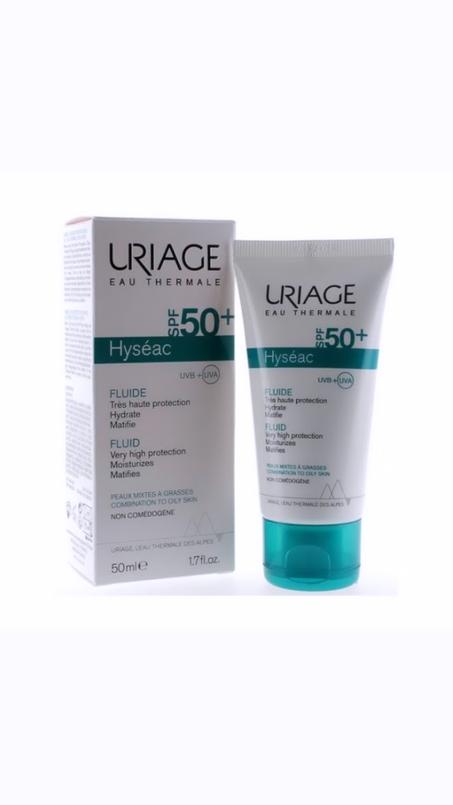 Uriage Hyseac SPF50+ Fluide واقي شمسي 🌞 #Uriage السائل ✅ مناسب للبشرة الدهنية والمختلطة