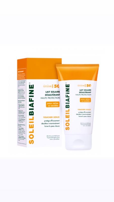 Ecran  Soleil Biafine Lait Solaire SPF50+ 150ML يحمي جلد جسمك بفضل معامل الحماية العالي SPF50 ضد أشعة UVA و