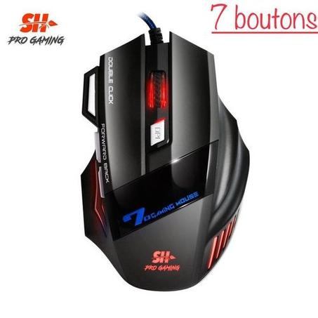 Souris de Jeu Gaming 7 Boutons et 7D LED Optique Souris Filaire USB réglable jusqu'à 3200 DPI