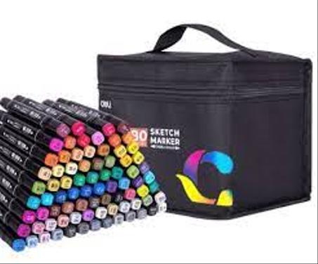 Deli علبة من 80 قلم رسم دائم E70806-80(رأس 1.0 مم ورأس 7 مم)