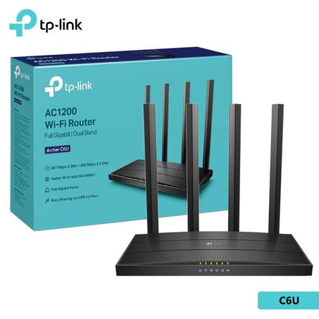 TP-Link Archer C6U routeur sans fil Gigabit Ethernet Bi-bande (2,4 GHz / 5 GHz) 4G Noir