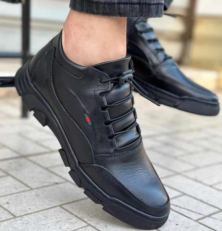 Chaussures demi boots en cuir véritable حذاء من الجلد الطبيعي