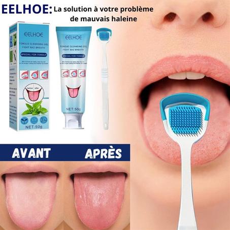 🌿 GEL BIO + 🪥 BROSSE LANGUE 🔥 La Solution Idéale Contre la Mauvaise Haleine 😮‍💨💨