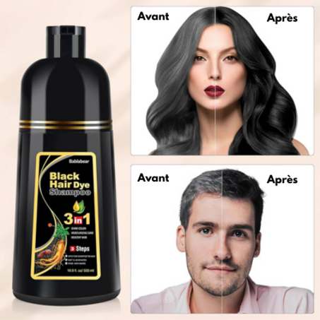 🖤 Shampooing Colorant Naturel – Retrouve la Couleur Noire de Tes Cheveux en Quelques Minutes !