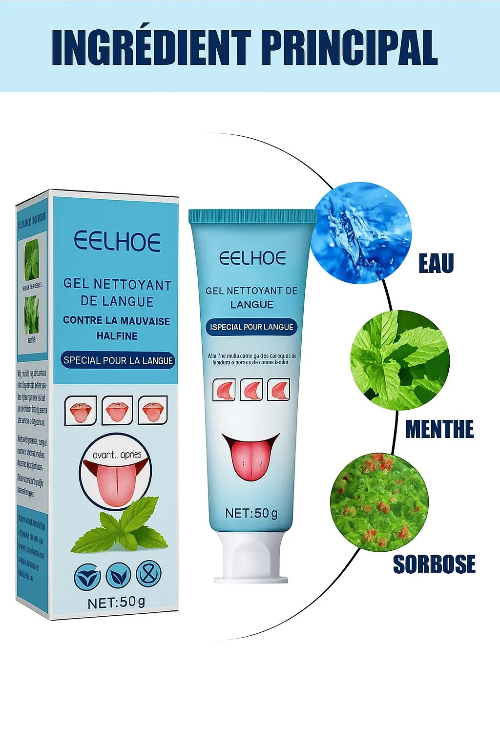 🌿 GEL BIO + 🪥 BROSSE LANGUE 🔥 La Solution Idéale Contre la Mauvaise Haleine 😮‍💨💨