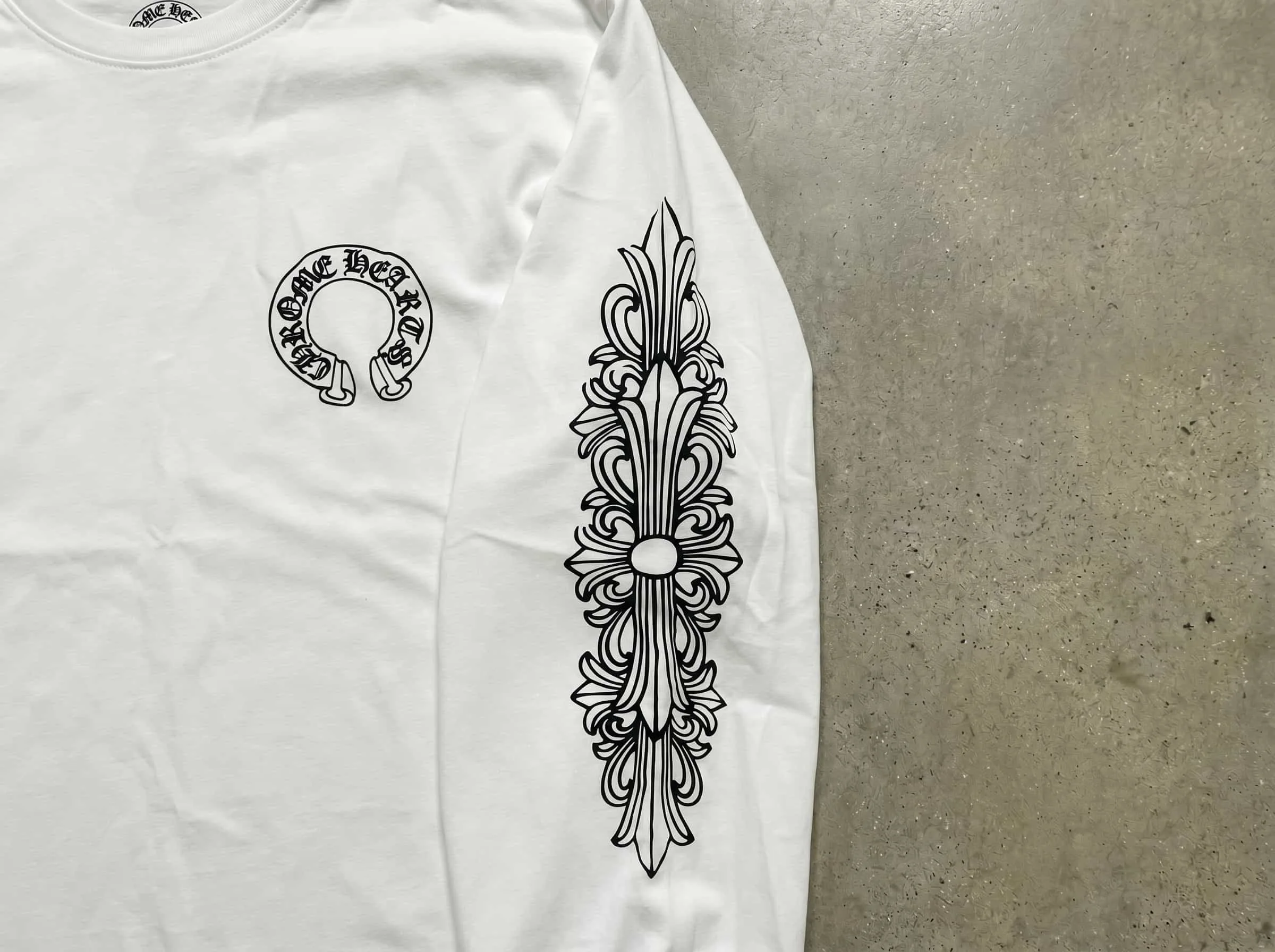 Chrome Hearts Floral Long Sleeve - White