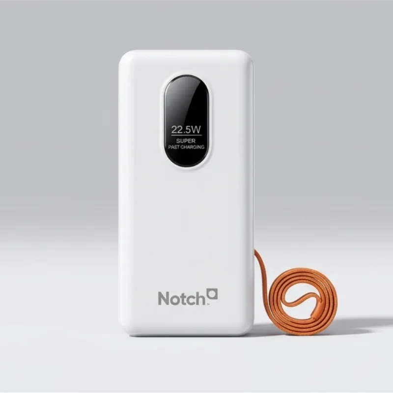 باور بانك notch 30 000 mAh قوي بشحن سريع + كابلات مدمجة