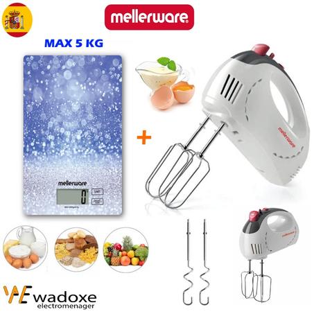 خلاط كهربائي يدوي قوي + ميزان المطبخ الرقمي - MELLERWARE