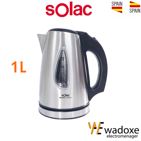 غلاية مياه كهربائية إنوكس، راقية وانيقة 1 لتر - SOLAC