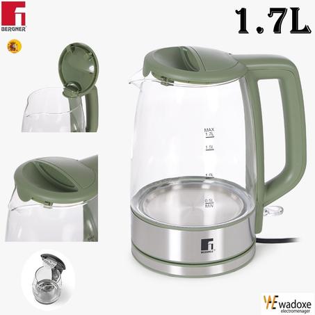 غلاية كهربائية بيرغنر «Midnight» من الزجاج – 1.7 لتر