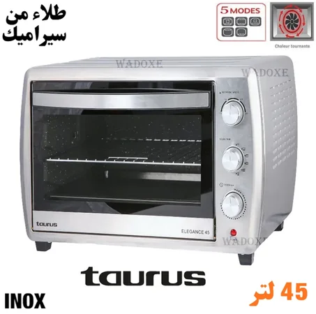 فرن كهربائي مزود بمروحة + طلاء من سيراميك للحماية من صدأ داخلي  - TAURUS