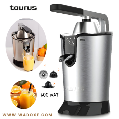 عصارة حمضيات كهربائية احترافية، نظام مضاد للتنقيط، محرك بقوة 600 واط  - TAURUS