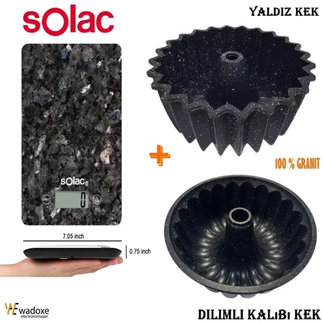 باقة قوالب مصنوعة من جرانيت عالي الجودة + ميزان مطبخ الرقمي الملكي