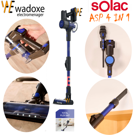 مكنسه كهربائيه  4في1 بدون سلك مع فيلتر إنوكس + بطارية ليثيوم  - SOLAC