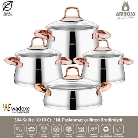 مجموعة أدوات المطبخ Oregon المكونة من 8 قطع بتصميم أنيق وهيكل متين إنوكس - AMBOSS