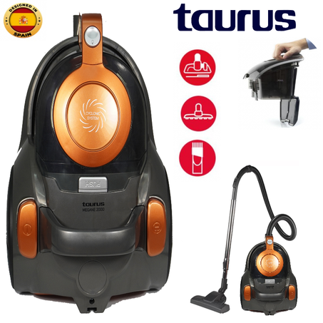 مكنسه كهربائيه سلكيّة تعمل بمحرك قوي إقتصادي مع أكسوسوار إضافي خاص بالأرضية صلبة والباركيه - TAURUS