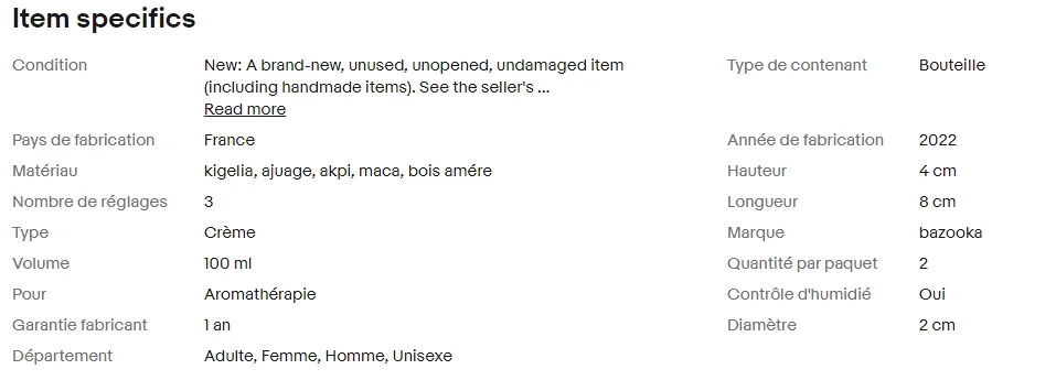 BAZOOKA BANGALA Ingredients