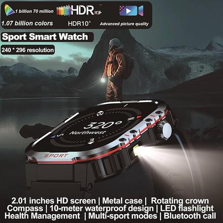 ساعة ذكية للرجال والنساء من بوستبو [الرد / اجراء المكالمات] شاشة لمس كاملة 2 انش، متتبع مع مراقب النوم ومعدل ضربات القلب والاكسجين في الدم، مقاومة للماء 1 ايه تي ام لجوالات اندرويد واي او اس،