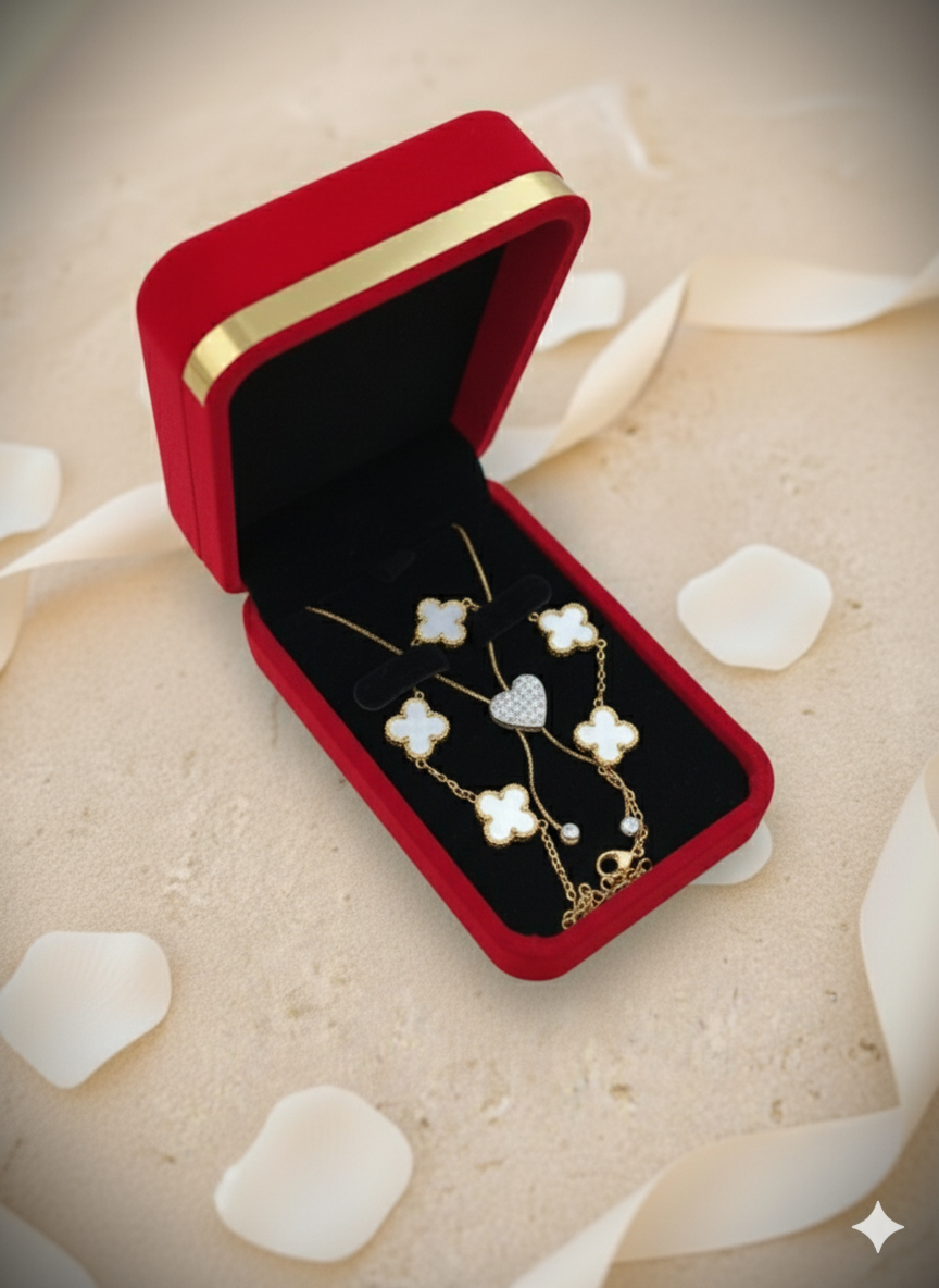 Collier Coeur Blanc + VanCleef Blanche