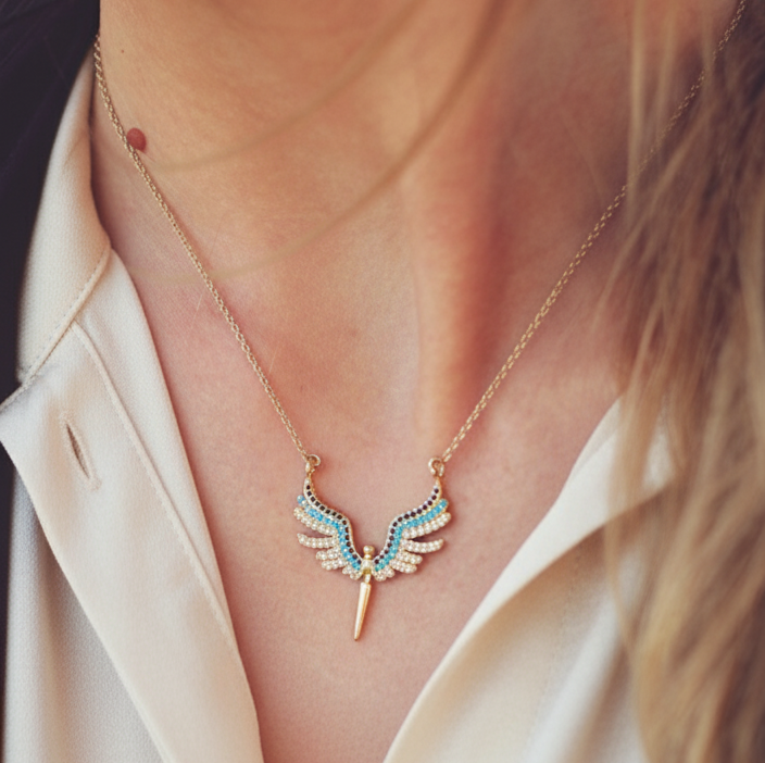 Collier Angelic Bleu