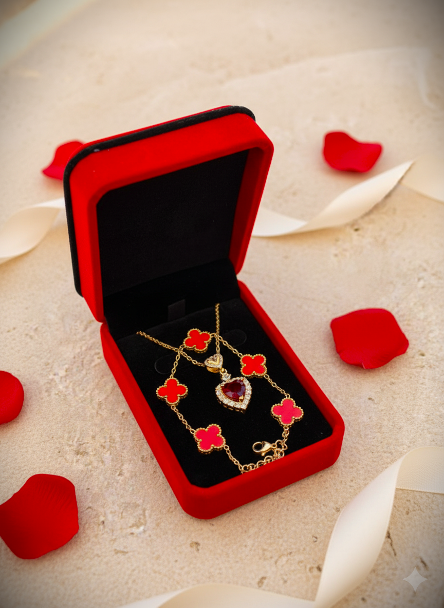 Collier Coeur Rouge + VanCleef Rouge