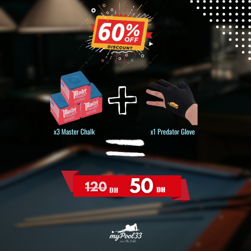 Pro Pool Accessory Set – 3 Chalks + 1 Predator Glove | High-Quality Gear for Professional Players