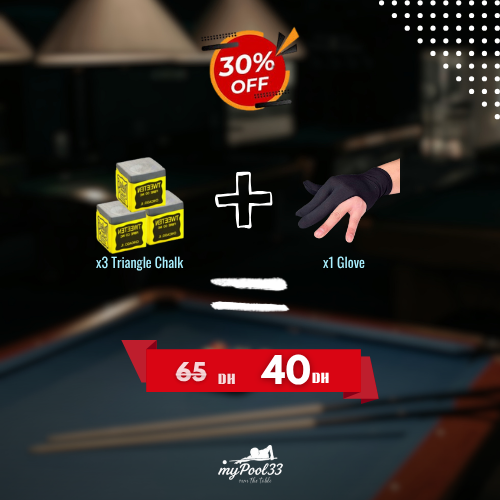 Pack Billard : 1 Gant Noir + 3 Craies Triangle | Contrôle et Précision pour Joueurs Exigeants