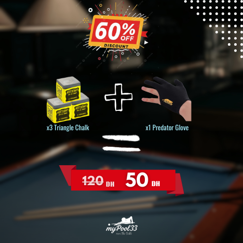Kit Accessoires Billard Pro – 3 Craies + 1 Gant Predator | Équipement de Haute Qualité pour Joueurs Professionnels