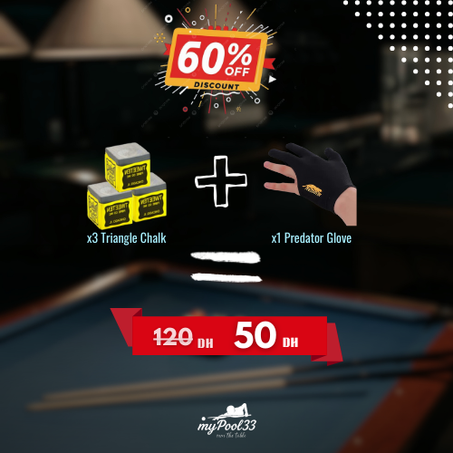 Kit Accessoires Billard Pro – 3 Craies + 1 Gant Predator | Équipement de Haute Qualité pour Joueurs Professionnels