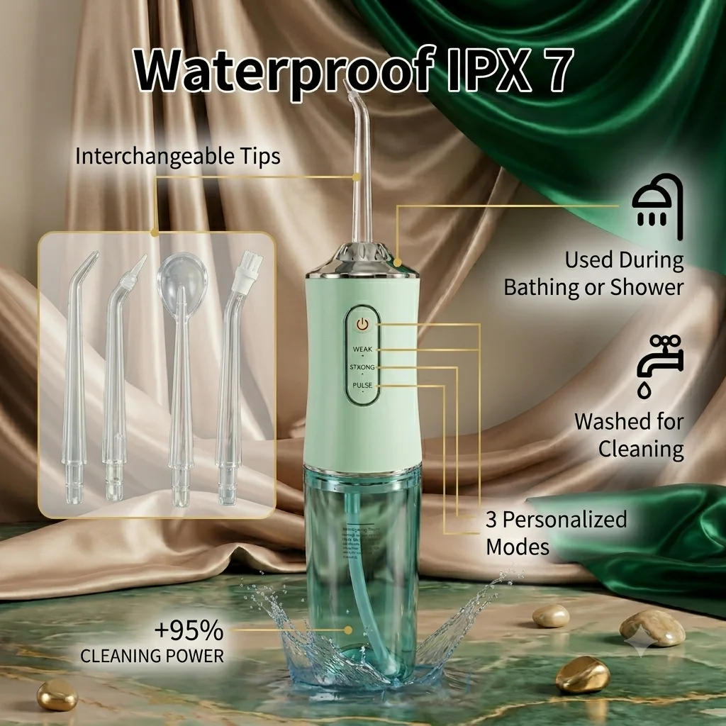 Electric dental water flosserاحصل على ابتسامة نظيفة وصحية