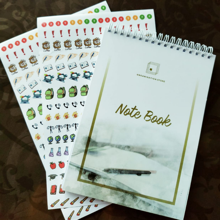 دفتر ملاحظات لليوميات مع ملصقات / NoteBook+Stickers