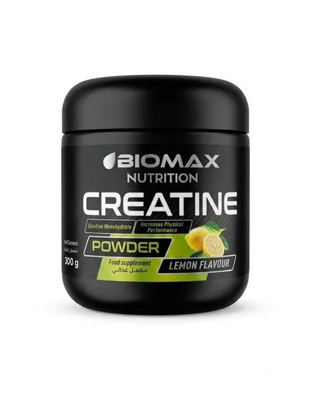 BIOMAX NUTRITION CREATINE creatine monohydrate increases physical performance powder 300g food supplement LEMON FLAVOUR