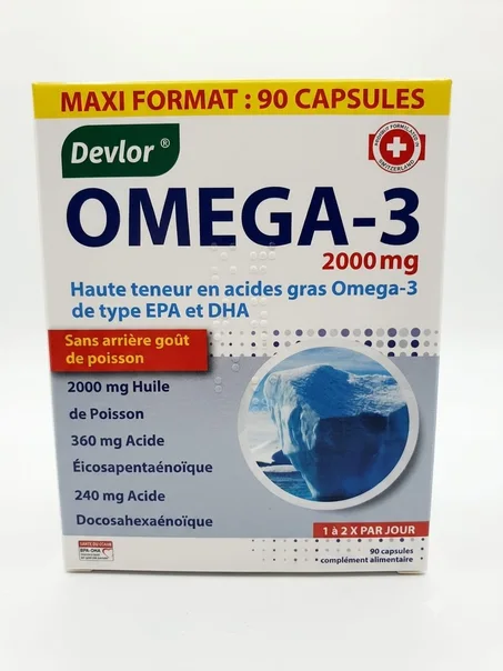 Devlor Omega-3 2000mg Haute teneur en acides gras omega-3 de type EPA et DHA *90 capsules