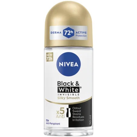 NIVEA Black & White Invisible Silky Smooth Anti-Perspirant Roll-On 50ml