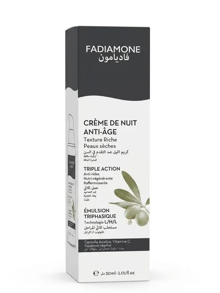ACM FADIAMONE Créme de nuit Anti-Age texture riche peau séches triple action émultion triphasique 30ml