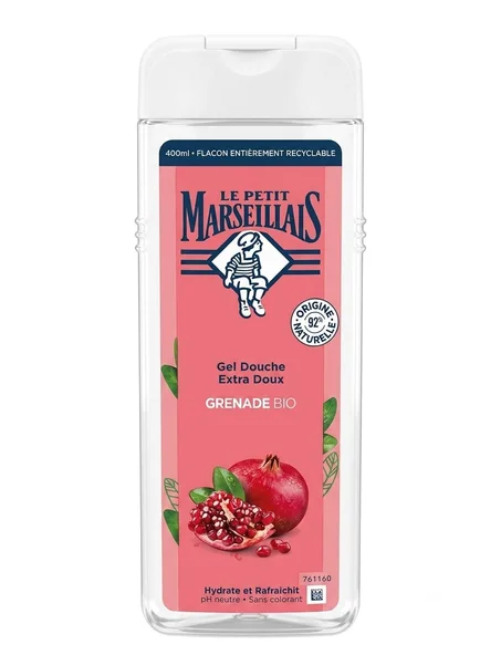 le petit Marseillais gel douche extra doux GRENADE BIO Hydrate & rafraichit 400ml