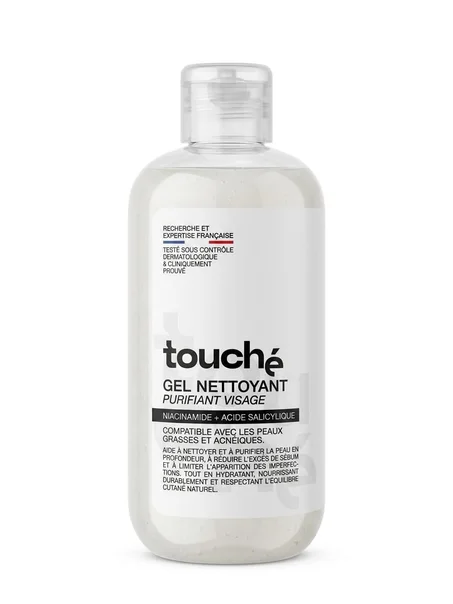 touché gel nettoyant purifiant visage niacinamide+ acide salicylique compatible avec les peaux grasses et acnéiques