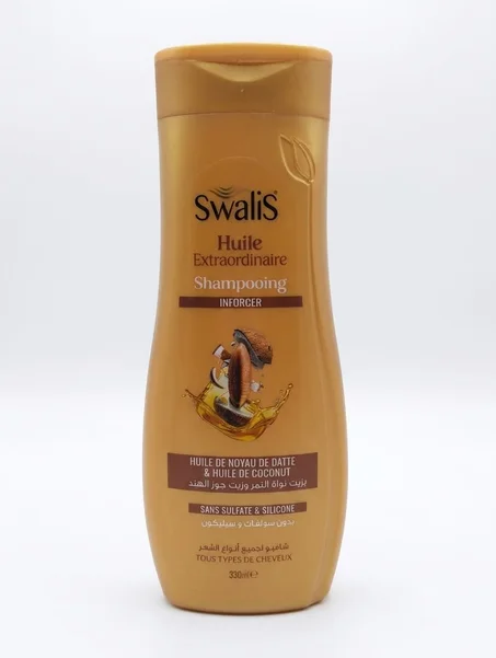 SwaliS shampooing inforcer huile extraordinaire huile de noyau de datte & huile de coconut sans sulfate sans silicone 330ml