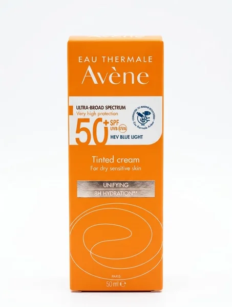 Avéne créme teintée SPF50+ peaux sensibles séches unifiant hydratation 8H** 50ml