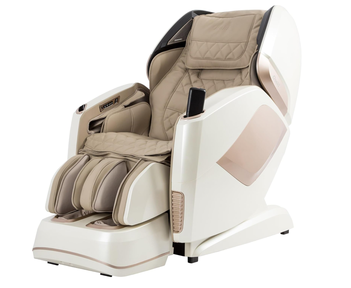 Osaki OS-Pro Maestro 4D Zero Gravity Massage Chair with Heated Rollers, L-Track Design, Touch Screen Remote (Ivory)