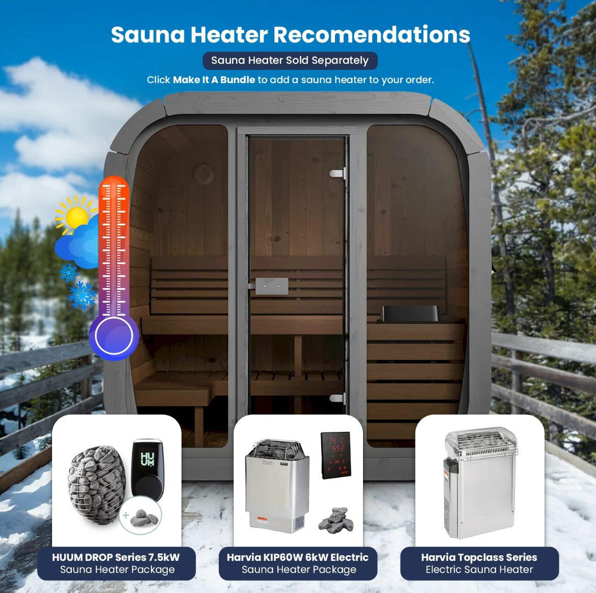SaunaLife 4-Person Cube-Series Outdoor Home Sauna Kit CL5G